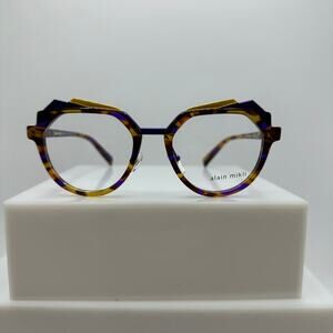 Alain Mikli Bellvista A03144 005 Dune Yellow Violet Grey Women Eyewear 49-18-145